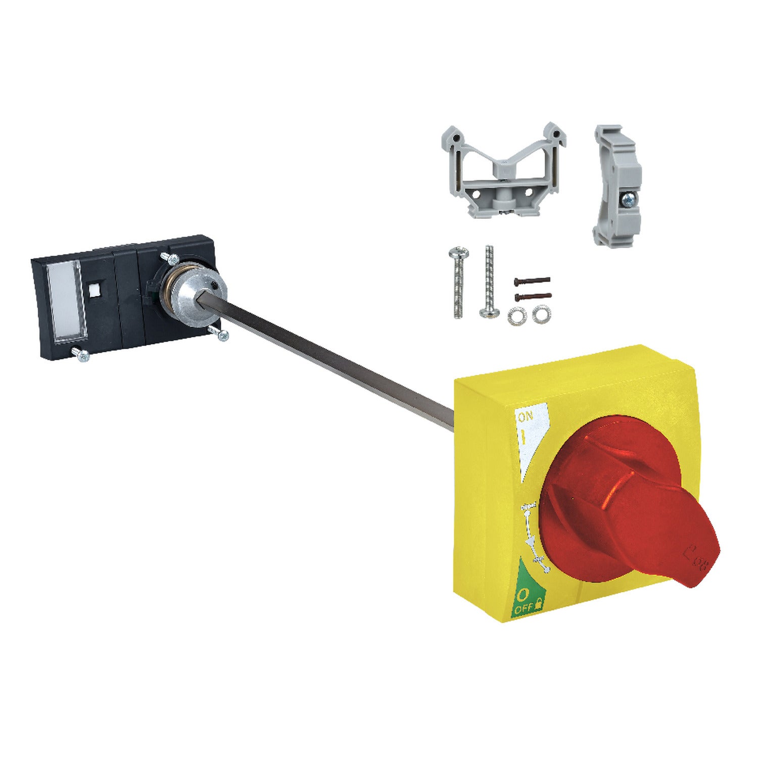 Front extended rotary handle, Acti9 NG 125, red handle, 3 poles or 4 poles
