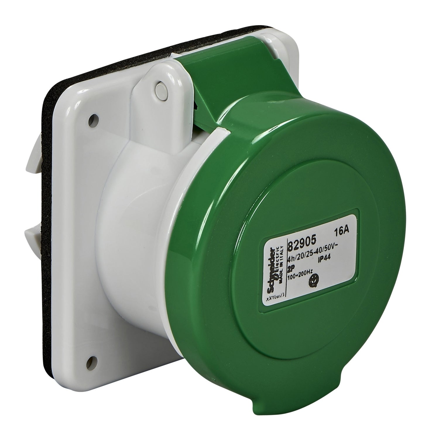 Panel mounting socket, Mureva PK, straight, 16A, 3P, 24…48V, IP44