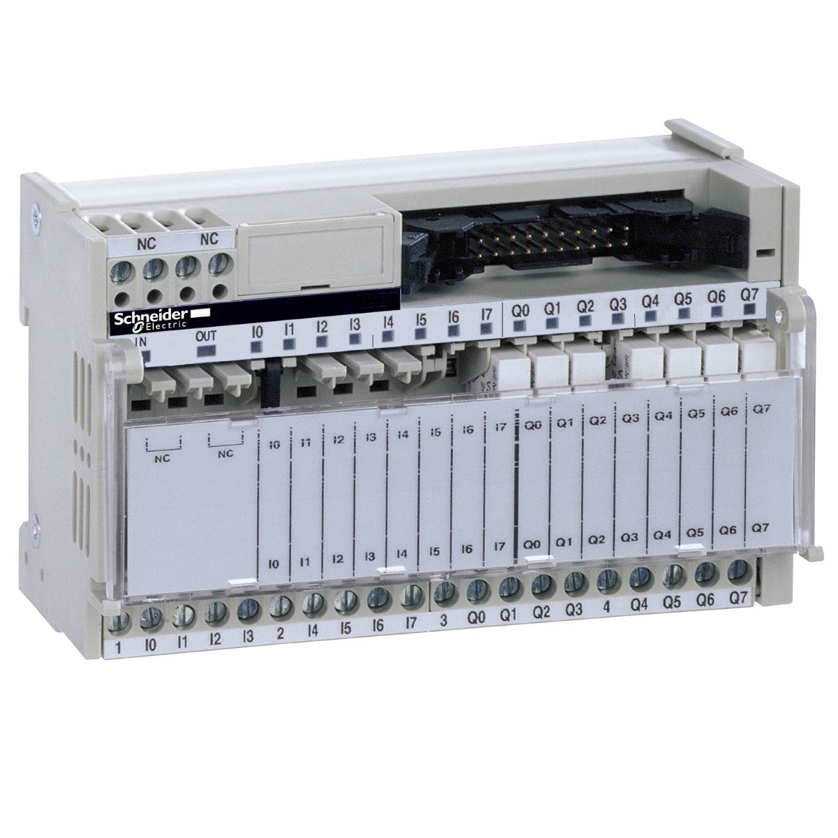 Sub-base with plug-in electromechanical relay ABE7, 16 channels, relay 5 mm