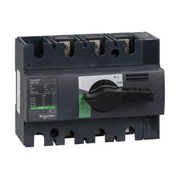 switch disconnector, Compact INS100, 100A, standard version with black rotary handle, 3 poles