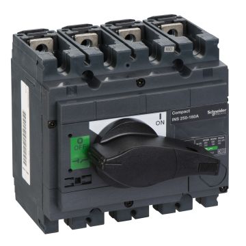 switch disconnector, Compact INS250-160, 160 A, standard version with black rotary handle, 4 poles