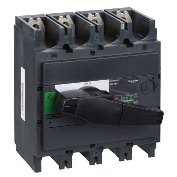 switch disconnector, Compact INS500, 500A, standard version with black rotary handle, 4 poles