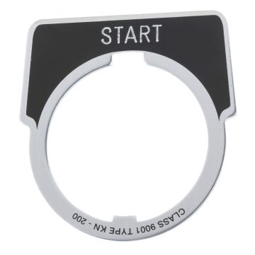 Marked legend, Harmony 9001K, Harmony 9001SK, 30mm, aluminium, black with silver letters, 40x43mm, marking START