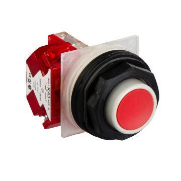 Push-button, Harmony 9001SK, plastic, projecting, red, 30mm, spring return, 1 NC