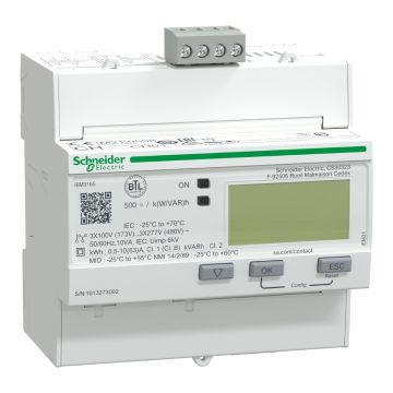 iEM3165 energy meter - 63 A - BACnet - 1 digital I - 1 digital O - multi-tariff - MID