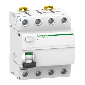 Residual current circuit breaker (RCCB), Acti9 iID, 4P, 63A, A type, 100mA