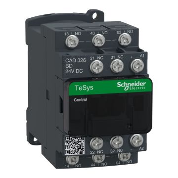 Control relay, TeSys Deca, 3NO+2NC, 0 to 690V, 24VDC standard coil, Lugs-ring terminals