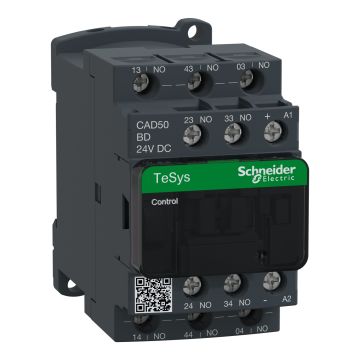 Control relay, TeSys Deca, 5NO, 0 to 690V, 24VDC standard coil, screw clamp