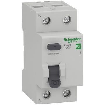 Residual current circuit breaker (RCCB), Easy9, 2P, 63A, AC type, 30mA