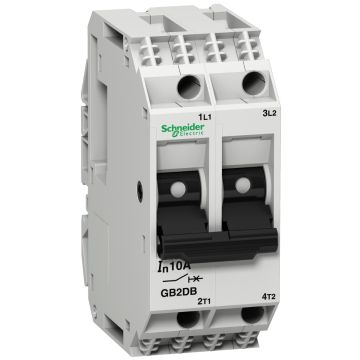 Circuit breaker, TeSys GB2, 2P, 3A, Icu 3kA at 415V, Thermal magnetic, DIN rail mounted
