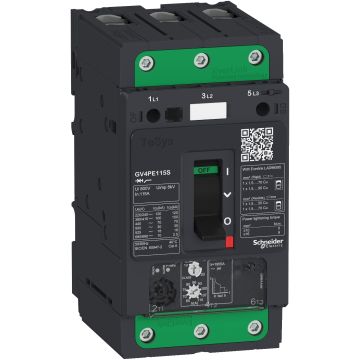 Motor circuit breaker, TeSys GV4, 3P, 115A, Icu 50kA, thermal magnetic, Everlink terminals
