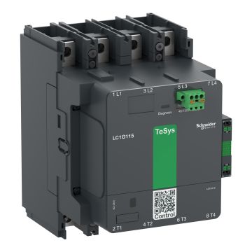 High power contactor, TeSys Giga, 4 pole (4NO), AC-1 <lt/>=440V 275A, standard version, 100ï¿½250V wide band AC/DC coil
