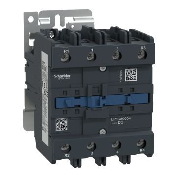 Contactor, TeSys Deca, 4P(4NO), AC-1, <lt/>=440V 125A, 110V DC coil