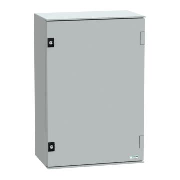 Wall mounted polyester enclosure, Thalassa PLM, plain door, 647x436x250mm, IP66, IK10, RAL 7035