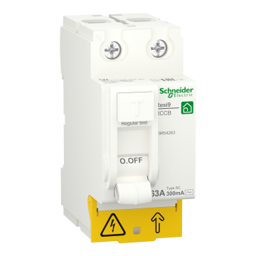 Residual current circuit breaker (RCCB), Resi9, 2P, 63A, AC type, 300mA