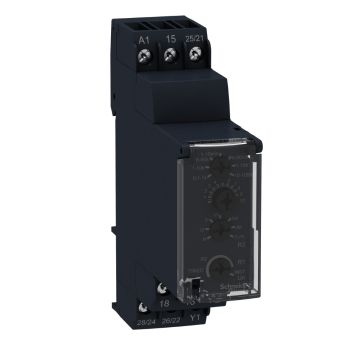 Modular timing relay, Harmony, 8A, 2CO, 0.1s…100h, multifunction, 12..240V AC DC