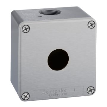 Die cast empty control station, Harmony XAP, XB2 SL, zinc alloy, grey, 1 cut out, 22mm, 80x80 x77mm