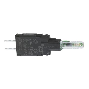 Complete body for pilot lights, Harmony XB6, yellow light block with body/fixing collar with integral LED 12...24 V