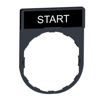 Legend holder 30x40mm, Harmony XB4, plastic, with legend 8x27mm, marked START
