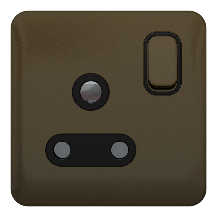 1G Round Pin Sw Socket 15A Mocha Bronze main product photo