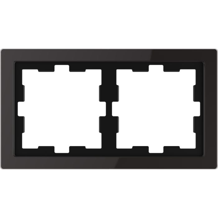 Cover frame, Merten D-Life, 2 gangs, onyx black main product photo