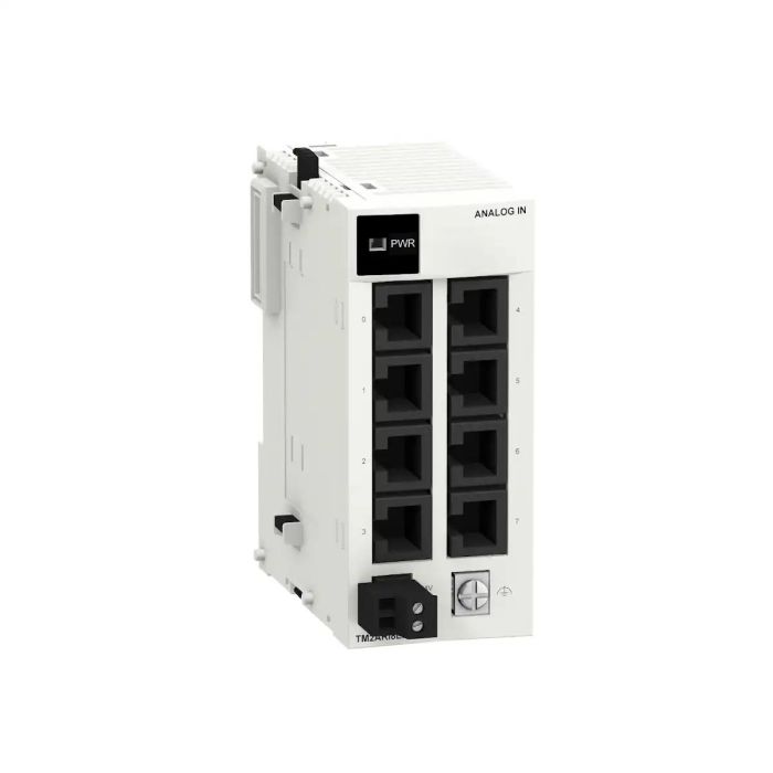 Analog input module, Modicon M238 logic controller, 8 I, 200...600 °C, 12 bits, 24 V DC, RJ11 connectors main product photo