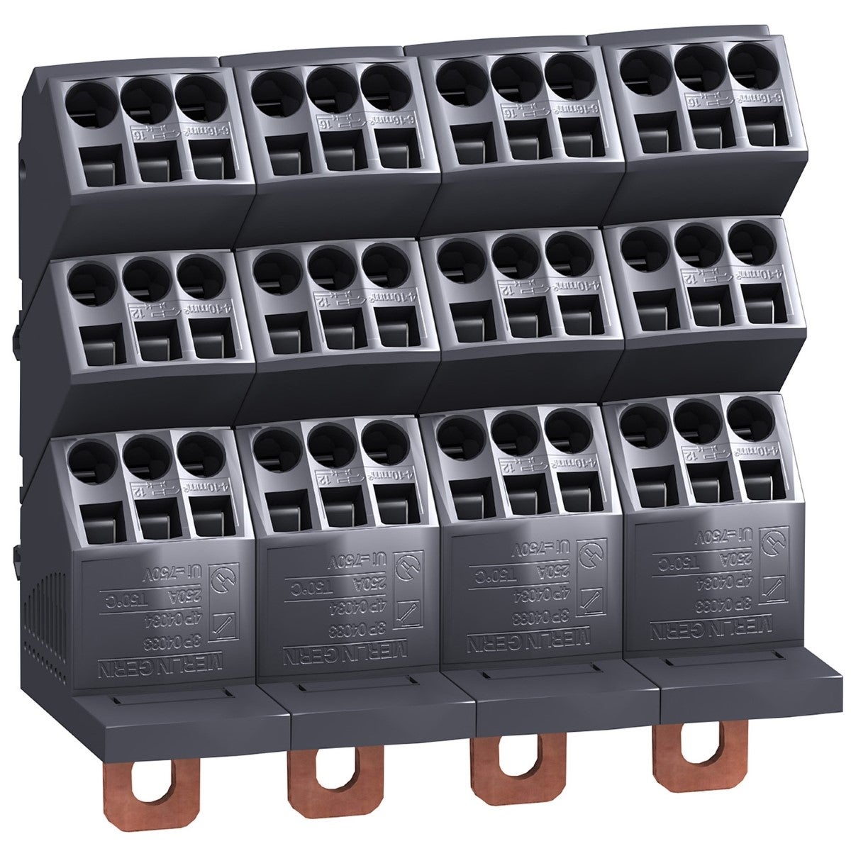 Distribution block, LINERGY DP, for ComPacT 4P, 250A, 36holes