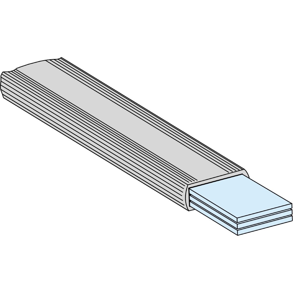 Insulated flexible bar, PrismaSeT P and G, 400 A, busbar size 24 x 5mm, length 1800mm, set of 1
