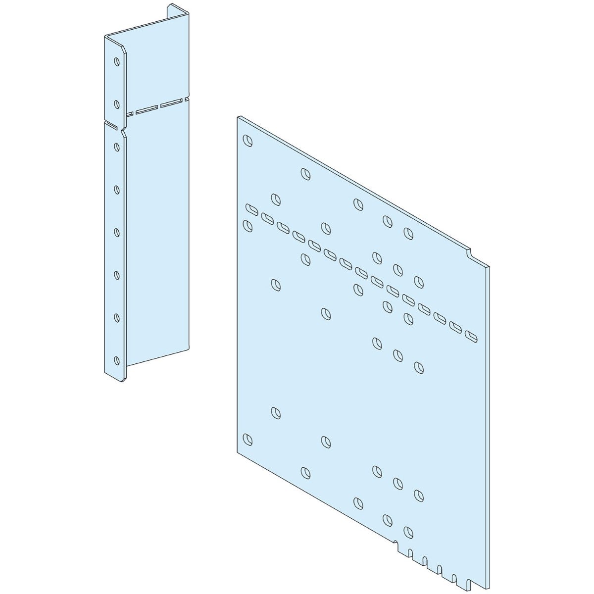 Form 3 vertical partition for rear connection, 5 or 6 modules