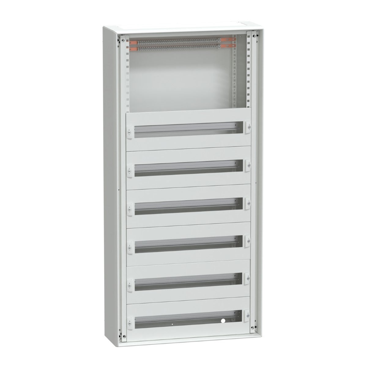 Enclosure, PrismaSeT G, for modular devices, wall mounted, W600mm, H1230mm (6R + incomer), IP30, with front plates, Pack 250
