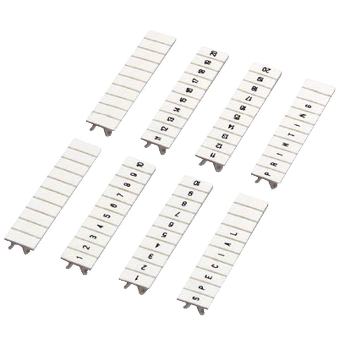 Marking strip, Linergy TR, clip in type, 5mm, printed characters 1 to 10, printed horizontal, white, Set of 10
