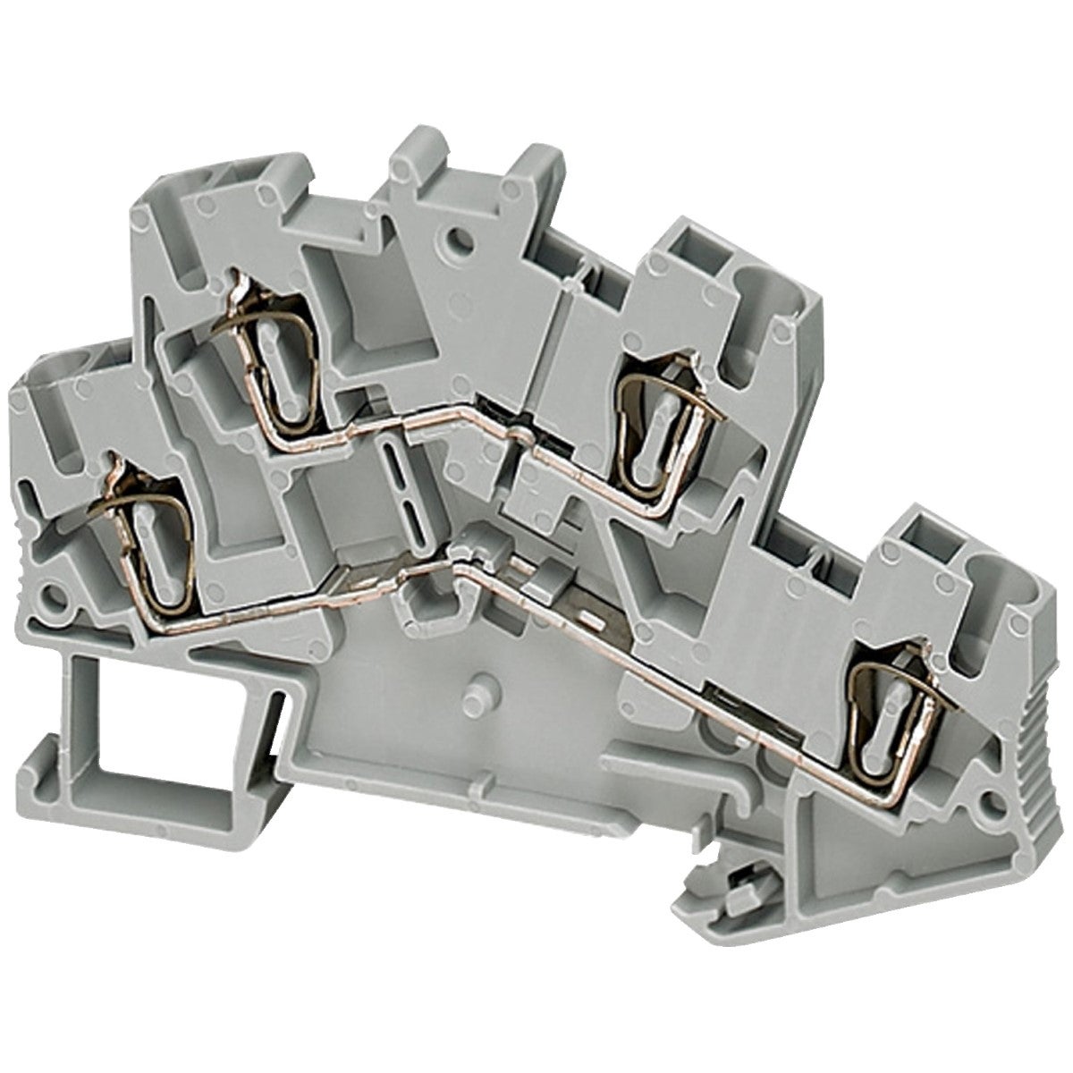 Terminal block, Linergy TR, spring type, feed through, 2 level, 4 points, 2.5mm�, grey, set of 50