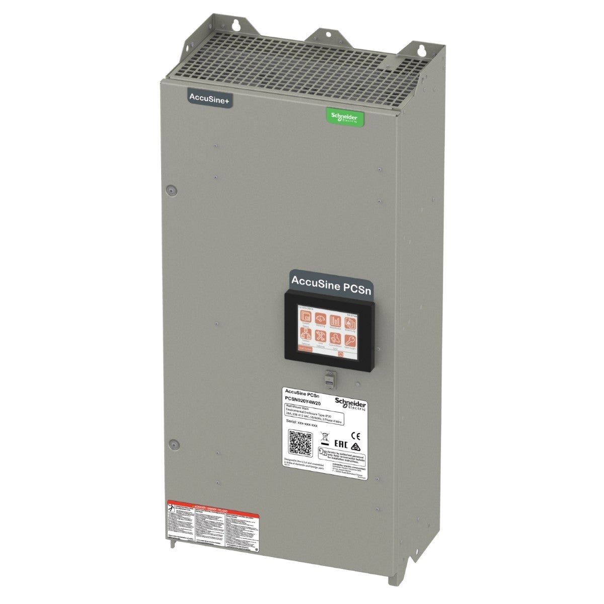 PCSN active harmonic filter 20 amp 208-415 VAC - wall-mounted, IP20 enclosure