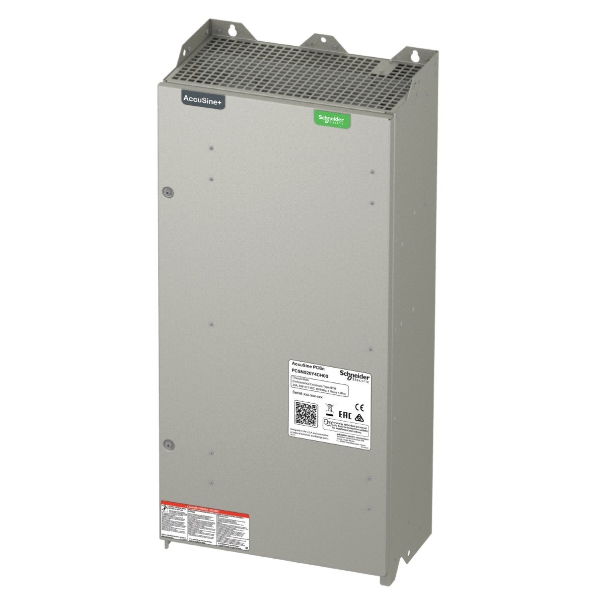 PCSN active harmonic filter 30 amp 208-415 VAC - wall-mounted, IP00 enclosure