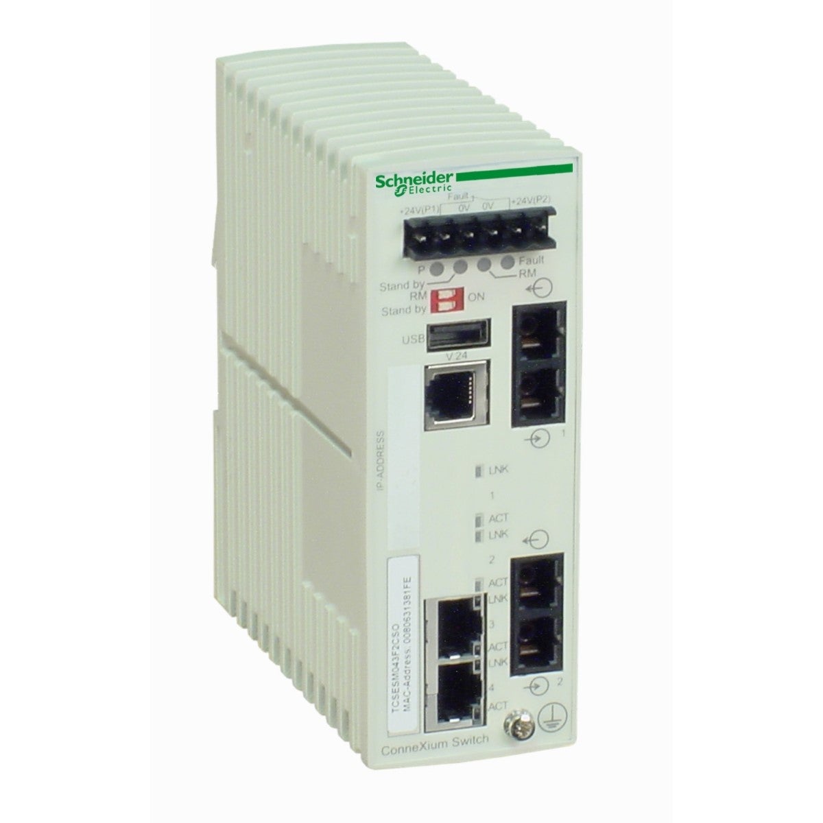 ConneXium Managed Switch - 2 ports for copper + 2 ports for fiber optic single-mode