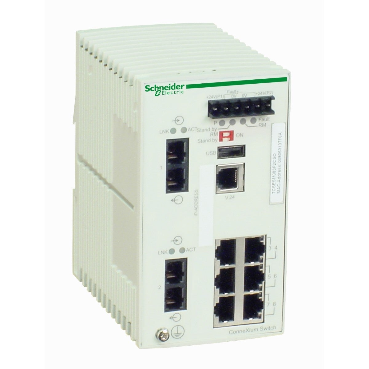 ConneXium Managed Switch - 6 ports for copper + 2 ports for fiber optic multimode