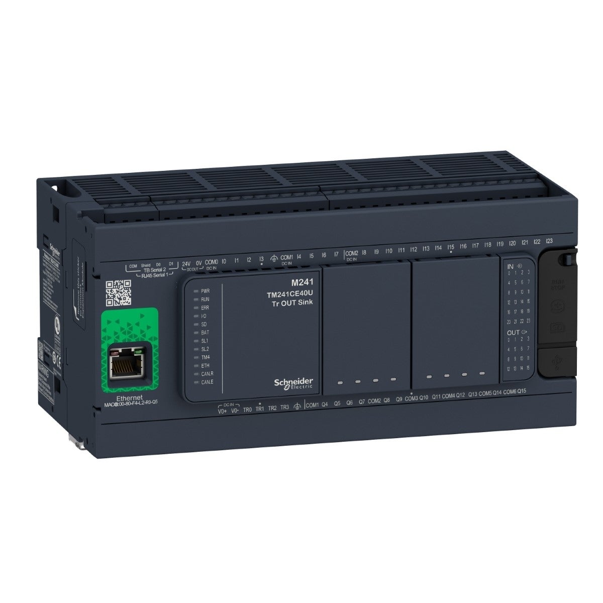 logic controller, Modicon M241, 40 IO, relay, Ethernet