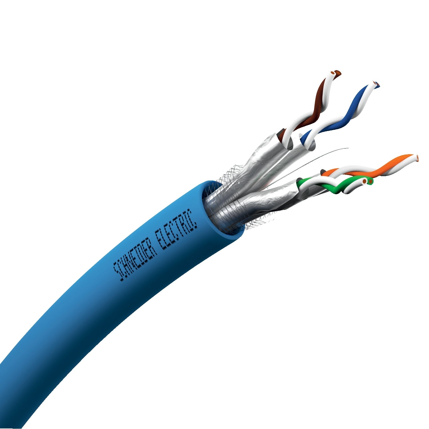Copper LAN cable, Actassi, S/FTP, 4P, Cat7A, Euroclass D, 1,2 GHz, LSZH, 500 m