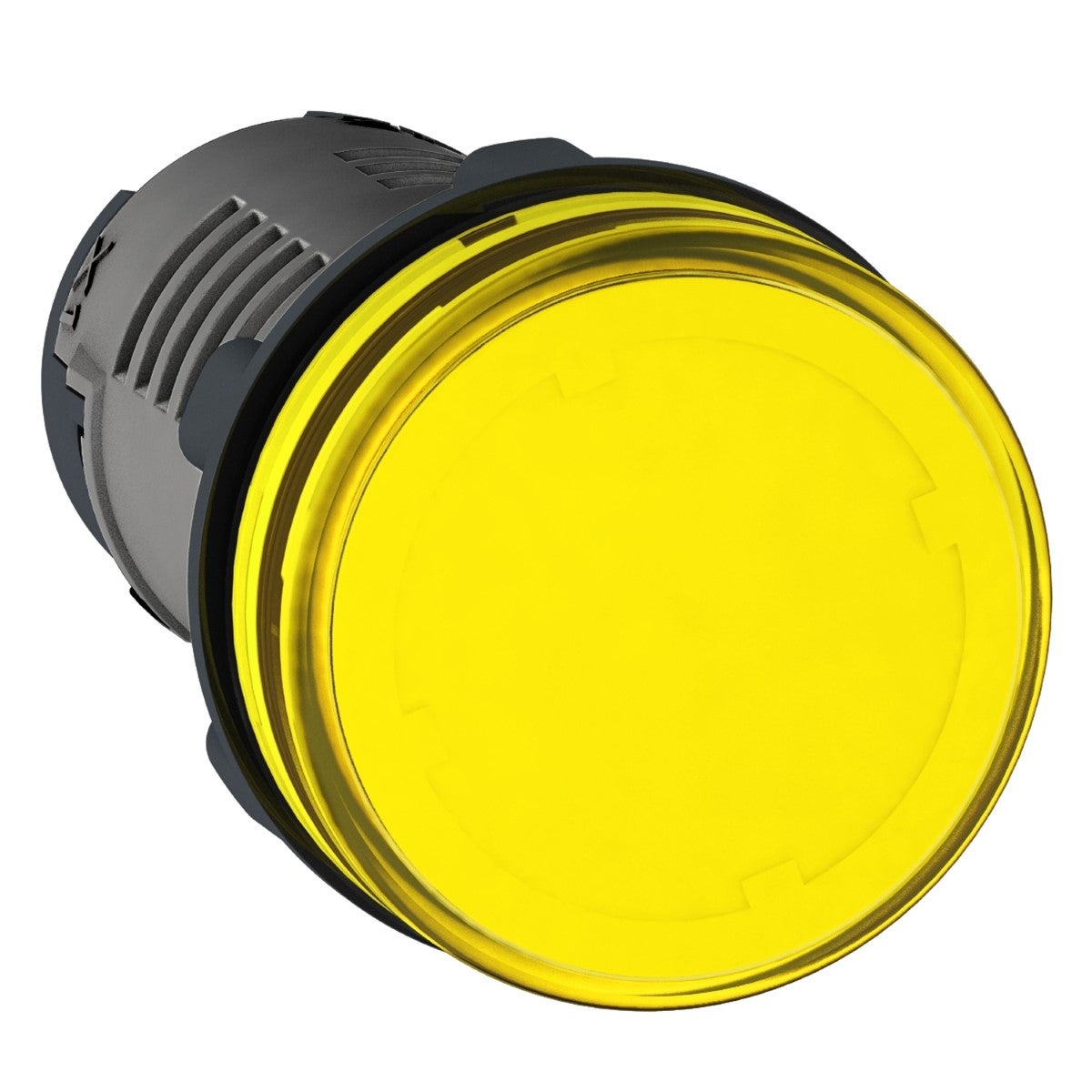 Easy Harmony XA2E, Monolithic pilot light, plastic, yellow, �22, integral LED, screw clamp terminals, 220 V DC