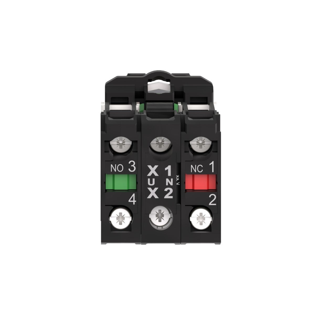 Illuminated push button, Harmony XB5, plastic, green flush, 22mm, universal LED, plain lens, 1NO + 1NC, 230...240V AC