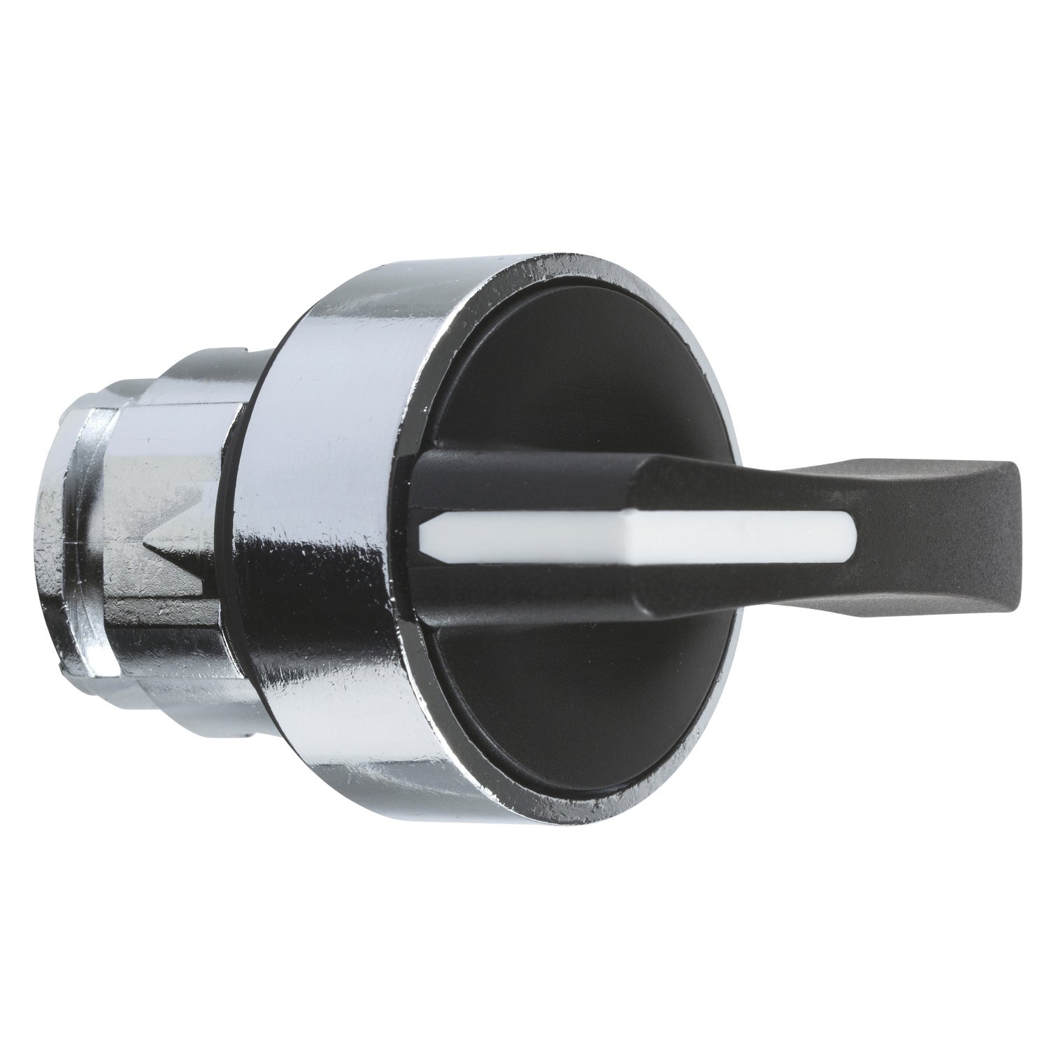Head for selector switch, Harmony XB4, metal, black, 22mm, long handle, 3 positions, spring return right to center