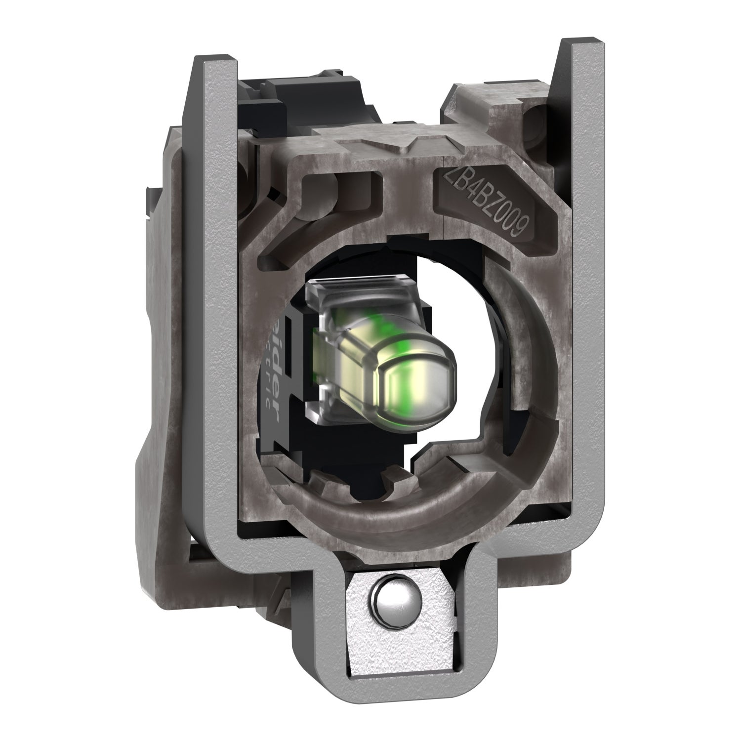 Complete body light block assembly, Harmony XB4, flashing, with body fixing collar, universal LED, 24V AC DC